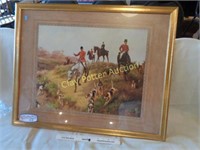 Currier & Ives Framed Fox Hunt Print