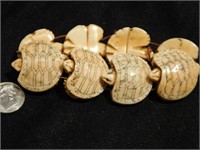 Turtle Bracelet - hand made of bone  - 8 pieces -