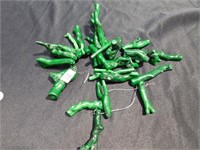 String of green coral pieces -  all approximately