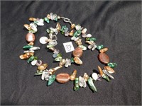 Colorful Necklace & Bracelet - Jasper, shells,