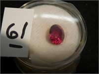 faceted oval ruby gemstone  -  6 mm long