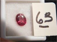 Faceted oval Ruby gemstone - 6 mm long