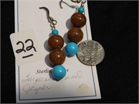 Handmade Sterling silver turquoise and Jasper