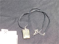 Jasper gemstone with sterling wire necklace - 9"