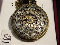 Pocket Watch with visible movement front & back -