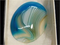 Banded Agate Cabochon   1/75" long - nice color