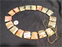 String of Jasper beads - 18 pieces - 1" x 1"