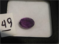 Faceted oval Amethyst Gemstone -  11mm long