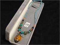 Tibetan Style necklace - Turquoise, Red Coral and