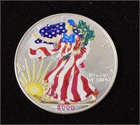 2000 PAINTED AMERICAN EAGLE SILVER DOLLAR