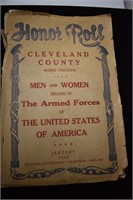 1944 HONOR ROLL CLEVELAND COUNTY NC MEN & WOMEN