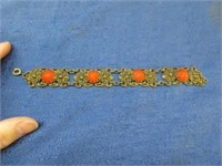 vintage orange link bracelet
