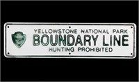 Yellowstone National Park Boundary Line Sign