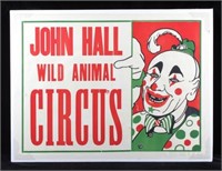 Original John Hall Wild Animal Circus Poster