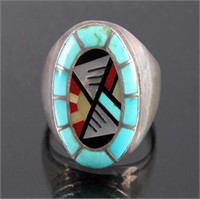 Carolyn Bobelu Zuni Sterling Silver Turquoise Ring