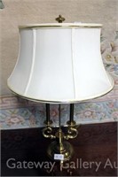 Pair Stiffle Brass Table Lamps