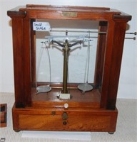 Antique Gold Scale with Weights