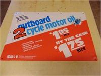 Outboard 2 Cycle Motor Oil Sign - 2 Sided