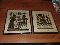 2 Original Egyptian Paintings on Papyrus