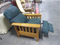 Green mission oak style recliner
