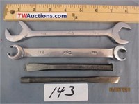 Mac 1/2'' & 13/16'' Wrenches,  2 - Cold Chisels