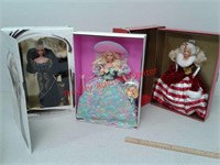 3 Barbie dolls in boxes - 1995 midnight Gala,