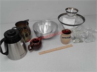 Vintage aluminum bowl set, chip and dip bowl set,