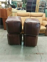 Lot of 4 brown ottomans
