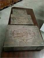 Set of three book shape boxes
