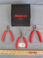 New Snap-On 3pc Precision Series Plier Set w Pouch