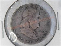 1950 Ben Franklin Half Dollar