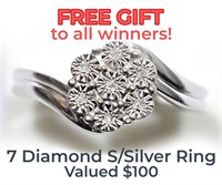 FREE GIFT !  Illusion setting 7 Diamond Ring