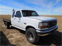 1997 Ford F250 Extended Cab Flatbed Pickup, 4x4,