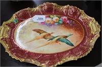 Limoge France Coronet Platter w/Pheasants & Roses