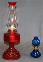 Noe Blue Twinkle Oil Lamp Night Light Ca. 1900