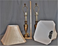 Pair Of Classic Brass Table Lamps