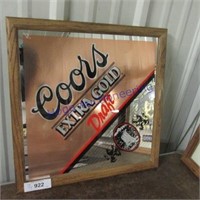 Coors Extra Gold framed mirror