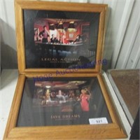 2 framed pictures Java Dreams & Legal actions