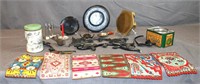 Mixed Lot of Antique Smalls, Doll Rugs, Buttons