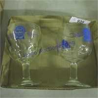 Pasbst Blue Ribbon glass stem glasses