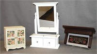 Decorative Dresser Mirror, Shelf And Dresser Box