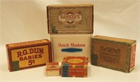5 Vintage Cigar Boxes and 1 Starch Box