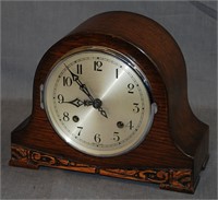 Vintage Smith Oak Mantle Clock Made In England
