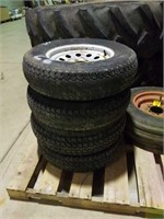 Load Star ST205/75/D15 with rims stack of 4