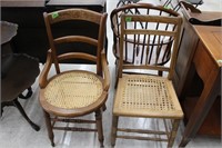 2 Cane Bottom Occasional Chairs