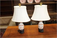 Pair of Small Oriental Ginger Jar Lamps
