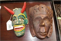 Two Carved Wooden Masks