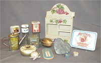 14 Piece Box Lot, Vintage Tins, Decorative Items