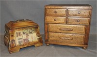 Antique Multi-wood 6 Drawer Box And Decorative Box