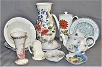 Ten Pieces of Vintage Floral China